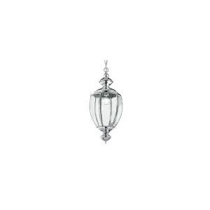 Luminosa Norma 1 Light Ceiling Lantern Pendant Chrome Glass, E27