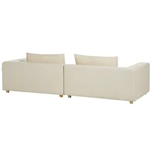 Beliani Modern 3 Seater Sofa Beige LERMON