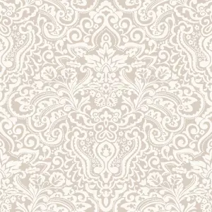 Galerie Italian Classics 4 Beige Cream Paisley Damask Embossed Wallpaper