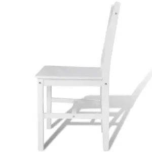 Berkfield Dining Chairs 6 pcs White Pinewood