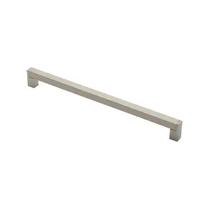 2x Square Section Bar Pull Handle 335 x 15mm 320mm Fixing Centres Satin Nickel