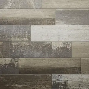 Worn wood Natural Matt Rustic Wood effect Porcelain Wall & floor Tile Sample