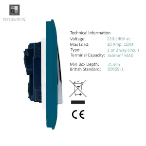 Trendiswitch MIDNIGHT BLUE 3 Gang 1 or 2 way Light Switch