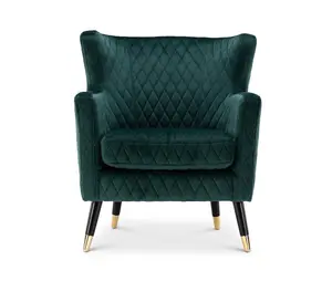 Velvet Emerald Green Alessia Accent Chair