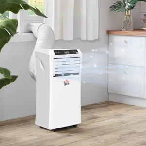 HOMCOM Mobile Air Conditioner W/ RC Cooling Sleeping Mode Portable White 1003W