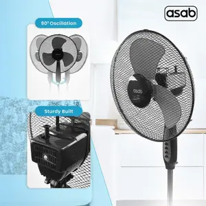 Pedestal Oscillating Tower Fan Black