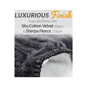 GlamHaus Heated Electric Throw Blanket - Luxurious & Soft Design - 9 Temperature Settings & 9-Hour Timer Dark Grey