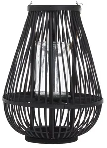 Interiors by Premier Lentigo Small Black Bamboo Lantern