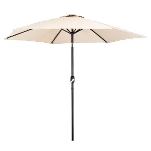 2m Cream Outdoor Crank and Tilt Garden Parasol