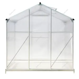 Rustproof Aluminium Framed Polycarbonate Garden Plants Grow House Large Walk-In Green House with Base and Roof Vent