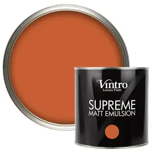 Vintro Luxury Matt Emulsion Orange Brown Multi Surface Paint for Walls, Ceilings, Wood, Metal - 2.5L (Thor's Rust)