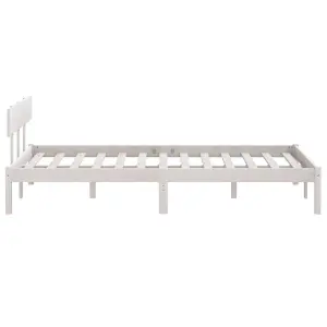 Berkfield Bed Frame White Solid Wood 120x190 cm Small Double