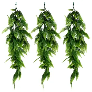 Pack of 3 - Artificial Hanging Plants Vines Leaves  - 60cm Long Each - Realistic Foliage - Indoor / Outdoor