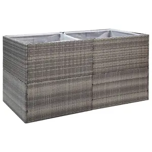 Berkfield Garden Planter Grey 157x80x80 cm Poly Rattan