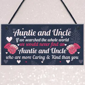 Red Ocean Novelty Auntie And Uncle Gifts For Birthday Christmas Gift From Niece Nephew Family Keepsake Plaque