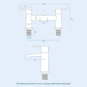 Nes Home Corry Waterfall Bath Filler, Shower Mixer Tap & Waste Chrome