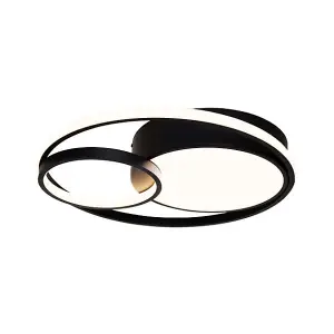 Adara Matt Black Flush LED Ceiling Light