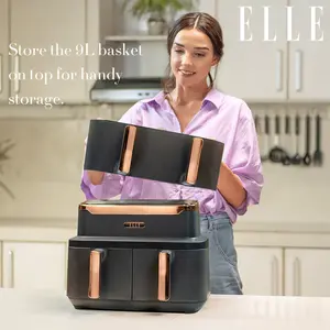 Elle Triple Air Fryer In Grey And Rose Gold