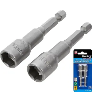 Bluespot 10mm Torque Magnetic Power Nut Bolts Hex Head Setter 1/4" 2pc