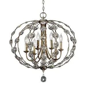 Luminosa Leila 6 Light Chandelier Polished Silver Finish, E14