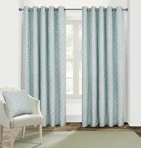 Milano Geometric Window Polyster Eyelet Curtains