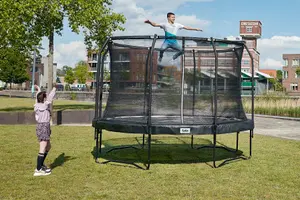 12ft Salta Black Round Premium Edition Trampoline with Enclosure