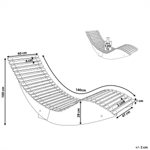 Sun Lounger Wood Light Wood BRESCIA