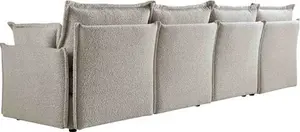 Byron Pillow Edge Mist Grey Boucle Modular Sofa, 4-Seater - Daals - Sofas