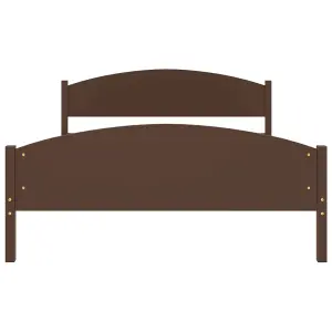 Berkfield Bed Frame Dark Brown Solid Pine Wood 160x200 cm