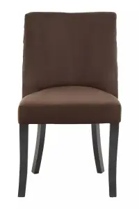 Interiors by Premier Brown Velvet Dining Chair, Occassional Chair for Living Room, Upholstered Velvet Chair with Curved Back