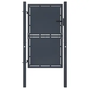 Berkfield Garden Gate Steel 100x200 cm Anthracite