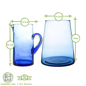 Nicola Spring - Recycled Glassware Set - Blue - 20pc