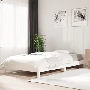 Berkfield Stack Bed White 100x200 cm Solid Wood Pine