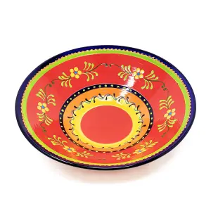 Classic Spanish Hand Painted Pattern Kitchen Dining Extra Large Conical Bowl 38cm Daisy Chains