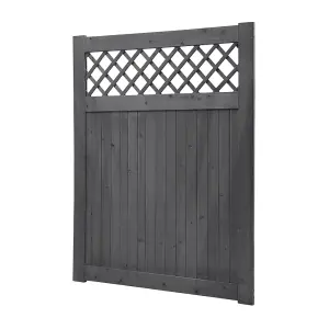 120cm W x 2.3cm D x 150cm H Grey Rhombus Garden Wood Fence Gate, Assembly Required Wooden Door