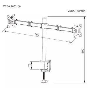 Double Twin Arm Desk Mount TV LCD Monitor Computer Screen Bracket Dual 13"-27"
