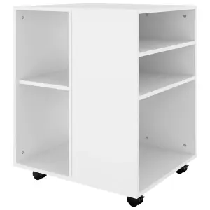 Berkfield Rolling Cabinet White 60x53x72 cm Engineered Wood