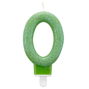 Amscan Glitter Birthday Number Candle Green (0)