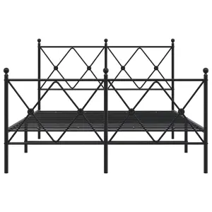 Berkfield Metal Bed Frame without Mattress with Footboard Black 120x190cm