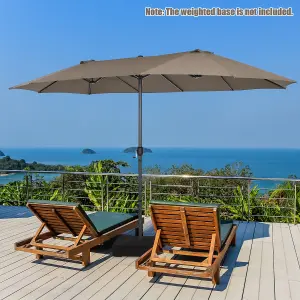 Costway  460 x 265cm Outdoor Double-Sided Parasol Patio Umbrella Market Twin Umbrella