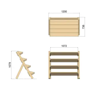 OutdoorGardens Wooden 4-Tiered Herb Planter