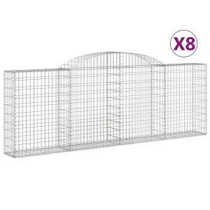 Berkfield Arched Gabion Baskets 8 pcs 300x30x100/120 cm Galvanised Iron