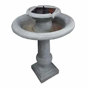 Resin 2 Tier Cascade Solar Powered Garden Water Feature Chatsworth Fountain with Stone Effect