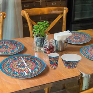 16pcs Melamine Dinnerware Set, Moroccan Design