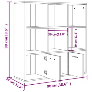 Arundhati Bookcase Concrete Grey / 98cm H x 98cm W x 30cm D