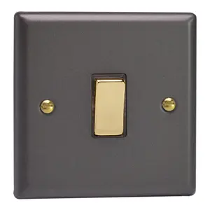 Varilight 1-Gang 20A Double Pole Rocker Switch Vogue Slate Grey