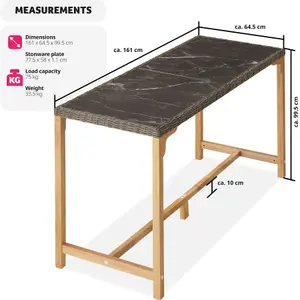 Garden Table Lovas - outdoor dining table, 161 x 64.5 x 99.5 cm - nature