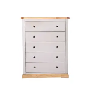 Bomporto 5 Drawer Chest of Drawers Brass Knob