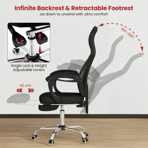 COSTWAY Ergonomic Swivel Mesh Office Chair with Footrest