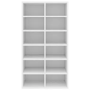 Berkfield Shoe Rack White 54x34x100.5 cm Engineered Wood